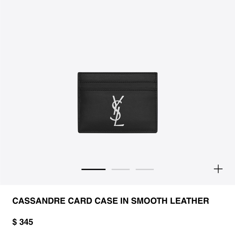 YSL CASSANDRE CARD CASE IN SMOOTH LEATHER